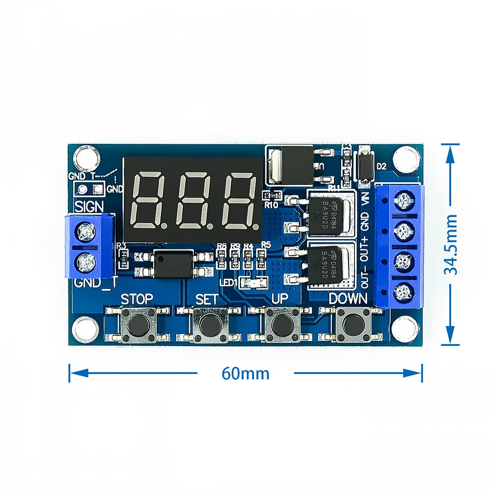 MOS Tube Control Module DC12V 24V Dual MOS LED Digital Delay Controller Trigger Cycle Timer Delay Switch