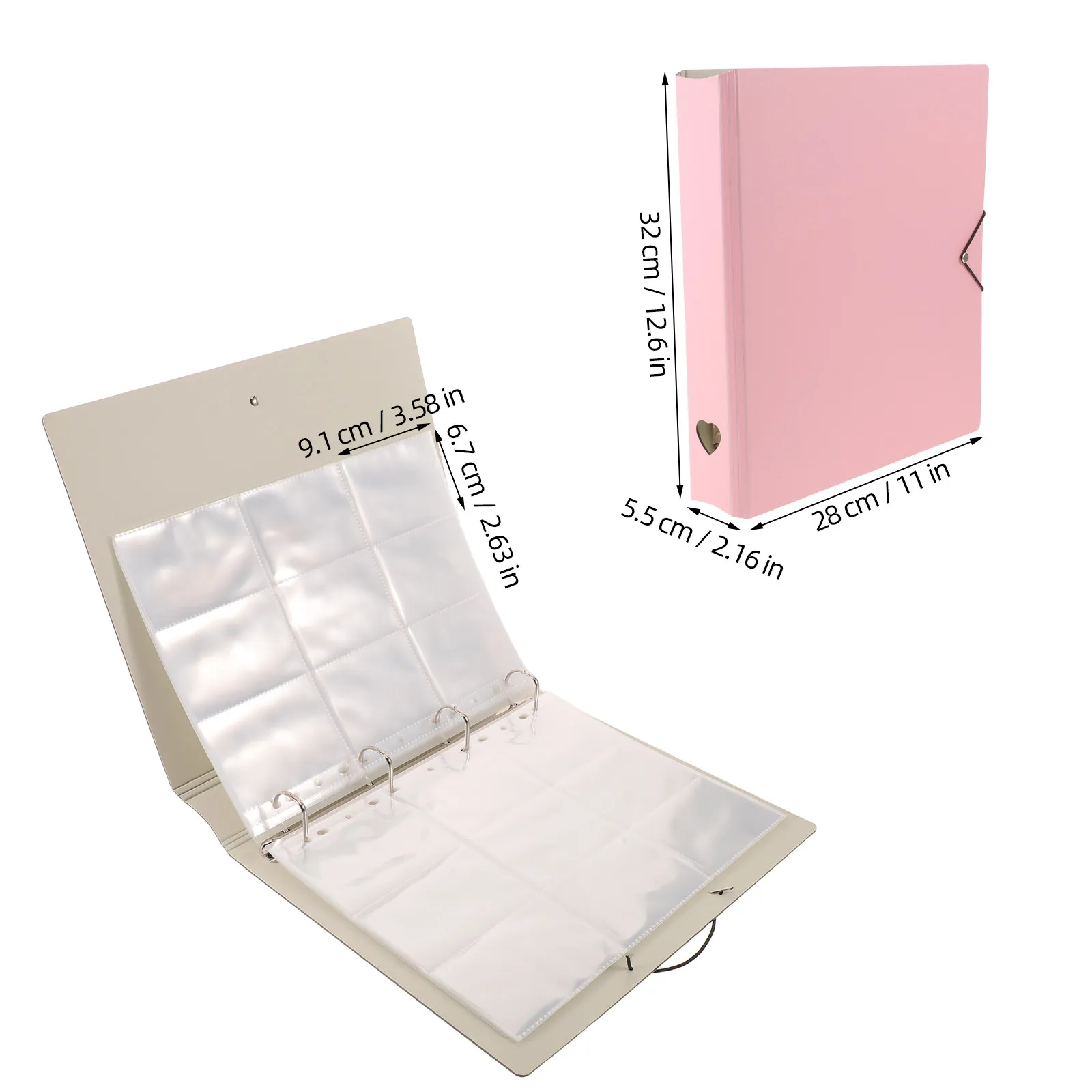 A4 Kpop Photocard Binder Pink 25 Pages 9 Pocket Instant Film Album Postcard Holder Album Gift Photocards Binder