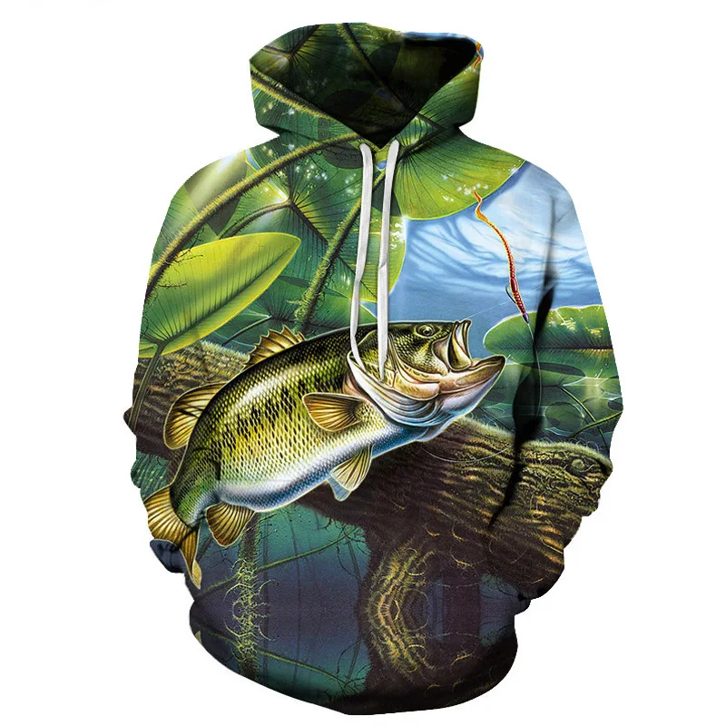 New Fishing Hoodie men 3D print Funny Sweatshirts outdoor casual Sweatshirt Carp Hoodies Hip Hop Mens Clothe oversized hoodie