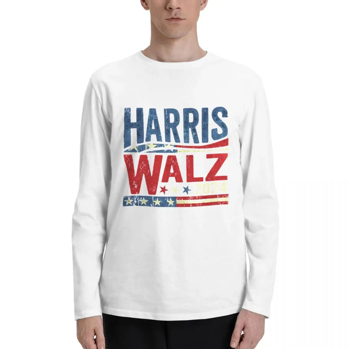 

Harris_Walz_2024 Comfortable Men's Long-Sleeve T-Shirt, Soft and Lightweight, Great for Everyday Layering.