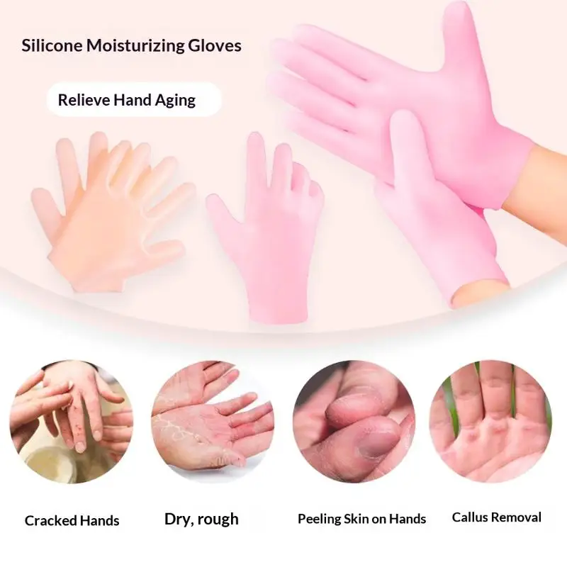 1 Paar Fußpflege-Massage-Socken, elastische Silikon-Fußsocken zur Feuchtigkeitspflege, für trockene, rissige Füße, zur Erweichung und zum Peeling. – Detail 3
