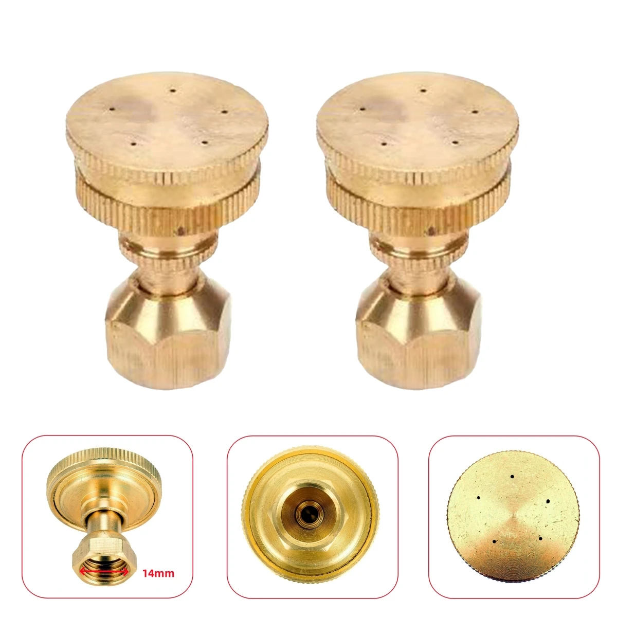 M14 Adjustable 5-Hole Brass Sprayer Nozzle Garden Greenhouse Irrigation Humidification Pesticide Spraying Misting Sprinkler Head