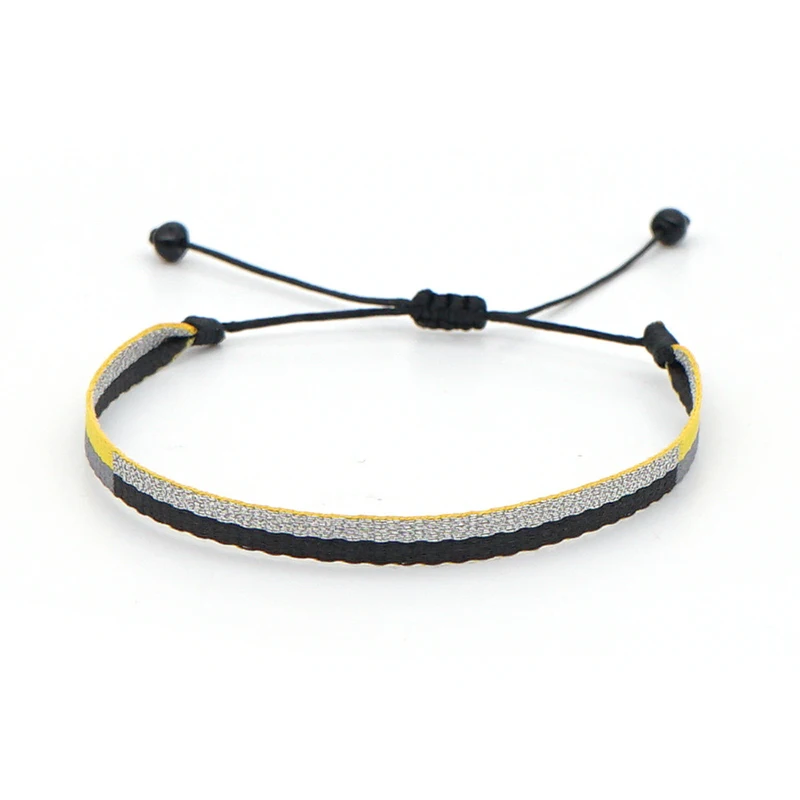 Fashion Handmade Cotton Rope Sport Set Bracelets for Women Men Retro 925 Tibetan Silver C-Bangle Multilayered Jewelry Gift