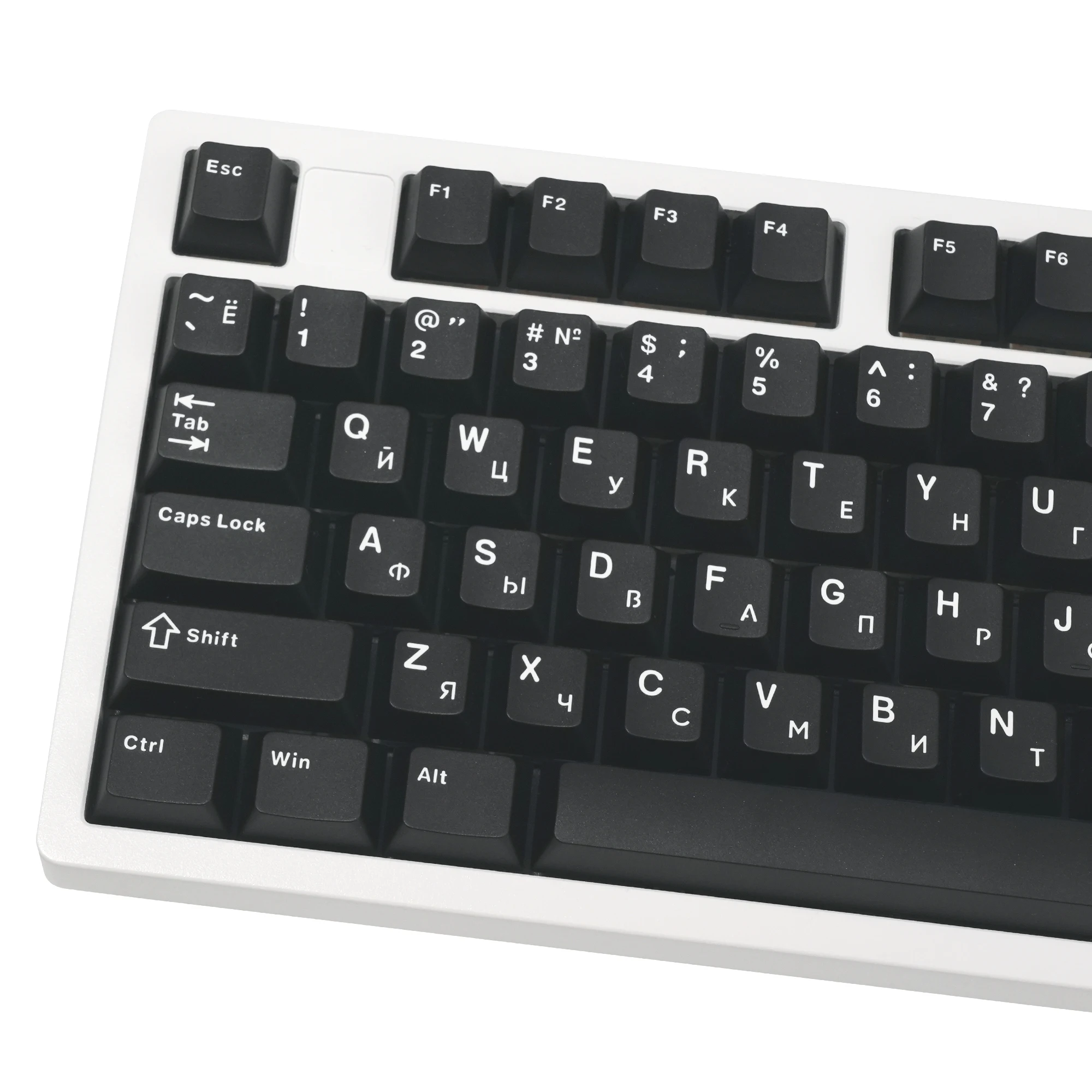 QBYI Russian Cherry Keycaps Double Shot PBT Keycaps for Mechanical Keyboard Keycaps with Russian Layout