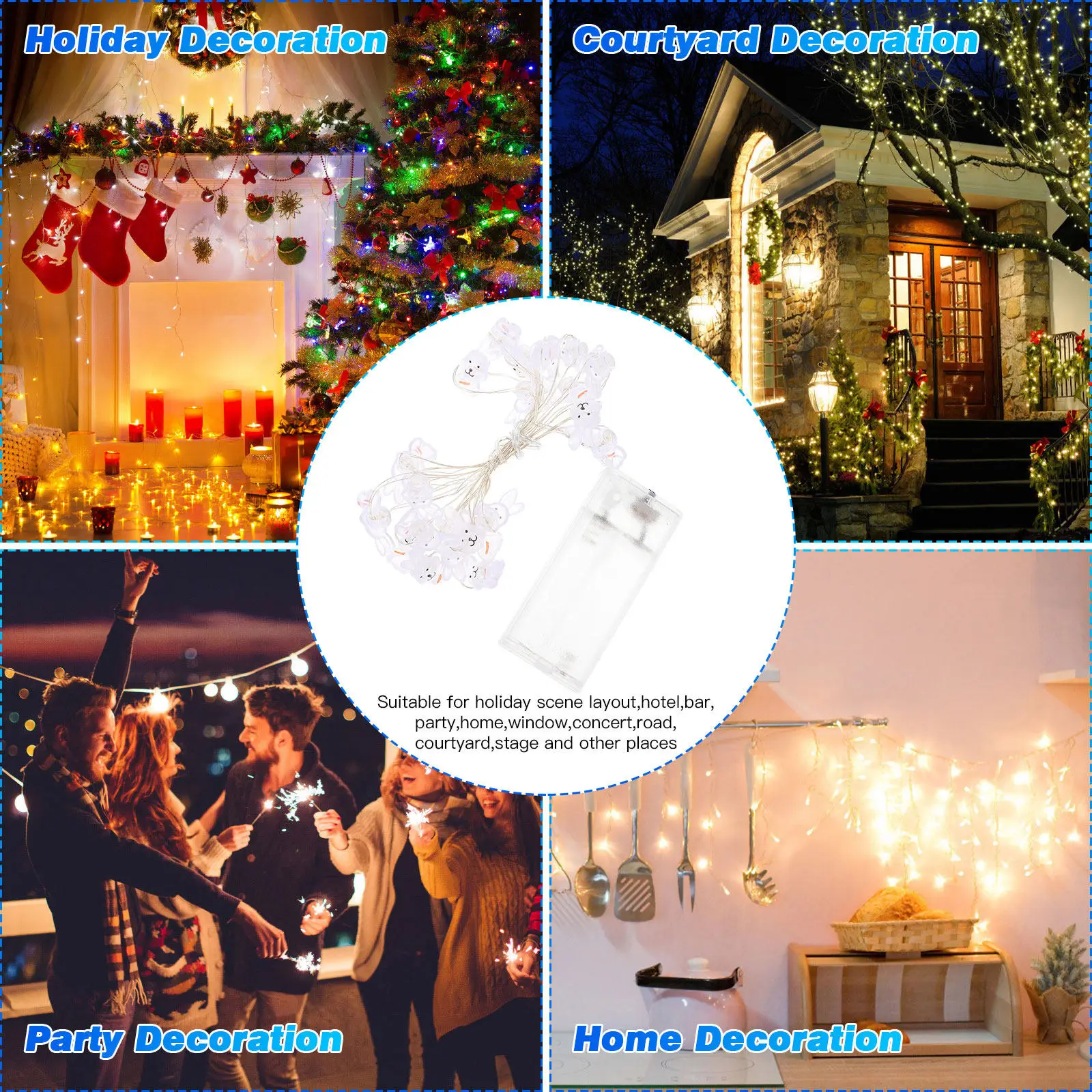 

1Set Rabbit String Light LED Easter Lamp for Garden Party Decor Creative Lighting Scene Indoor Outdoor Festival Home Decoration
