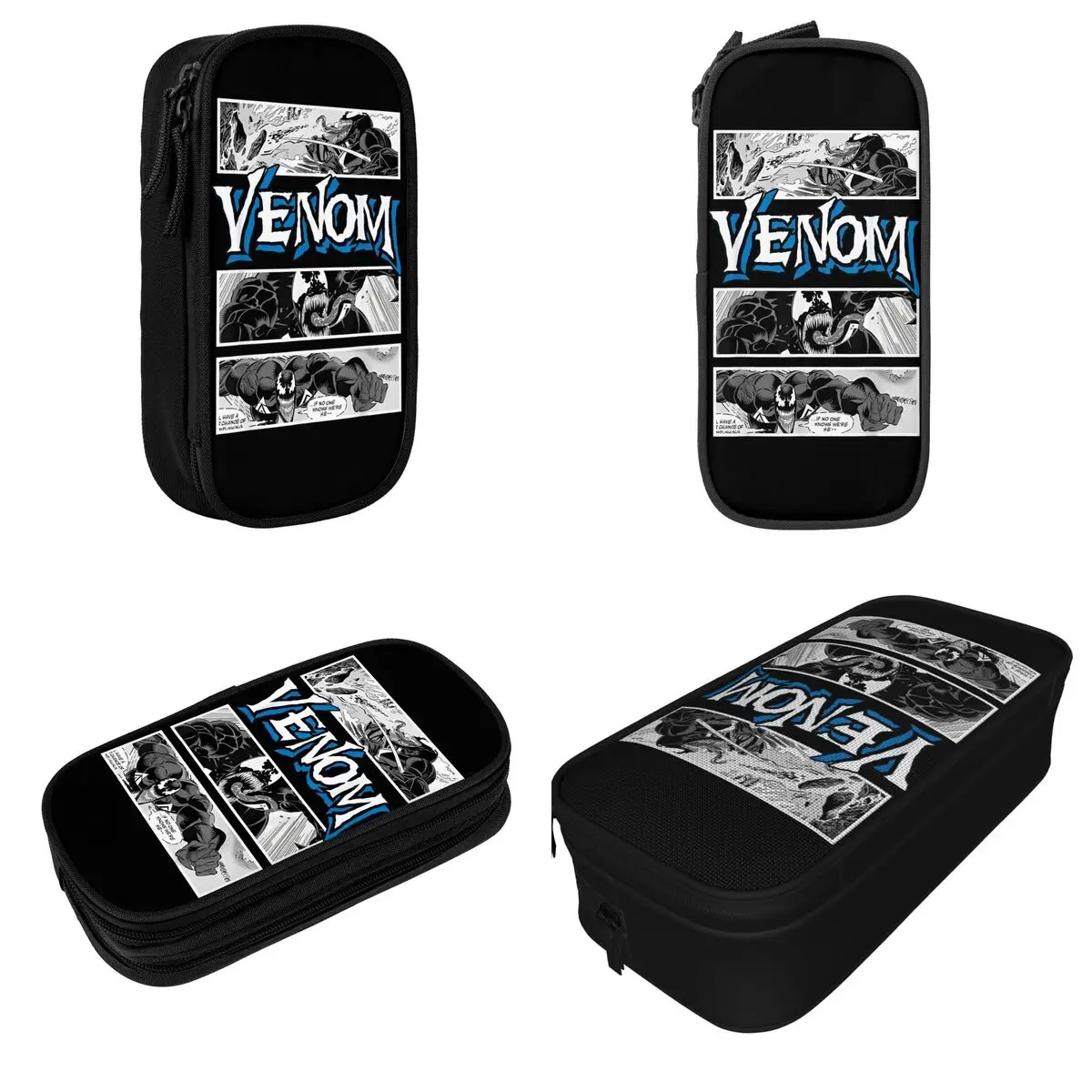 Venom Comic Book Illustrations Panel Graphic Pencil Cases Pen Box Bags Student Large Storage School Supplies Gift Pencilcases