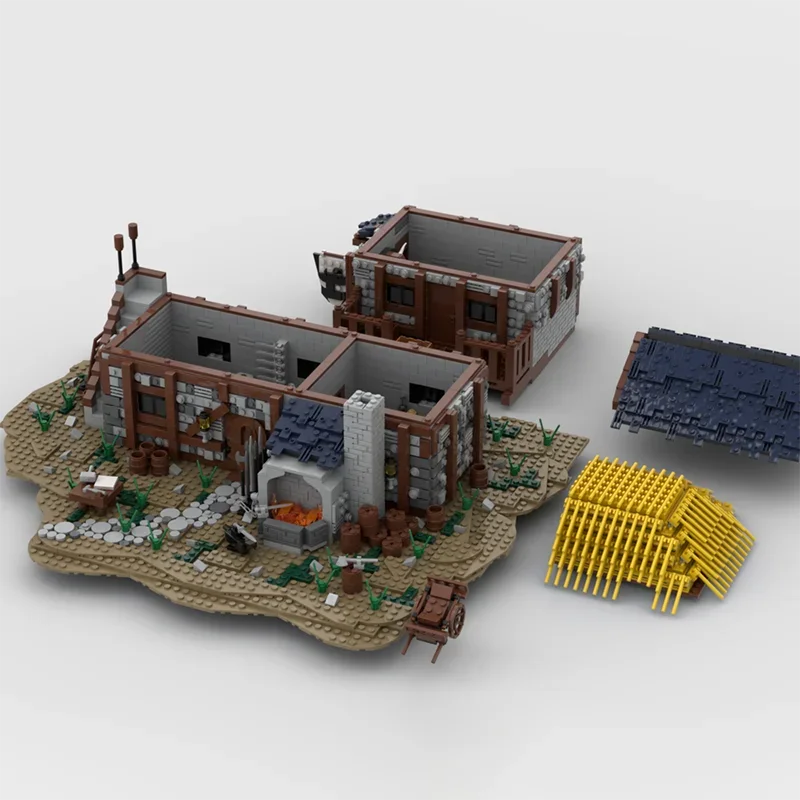 Moc قوالب بناء الحداد منزل نموذج التكنولوجيا وحدات قلعة القرون الوسطى نموذج كتل الهدايا اللعب DlY مجموعات الجمعية #3