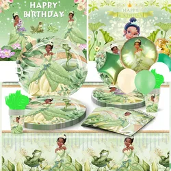 The Princess And The Frog Tiana Princess Theme Birthday Party Decoration Disposable Tableware Balloons Baby Shower Girls Favor