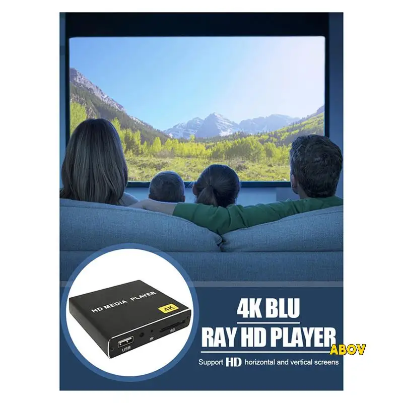 

6X Mini 4K HDD Media Player 1080P Horizontal And Vertical Digital Video Player With USB Drive/SD Cards US Plug