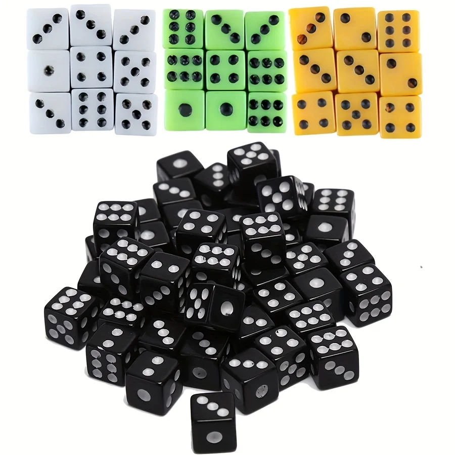 50Pcs 8Mm Dice Blac… - image