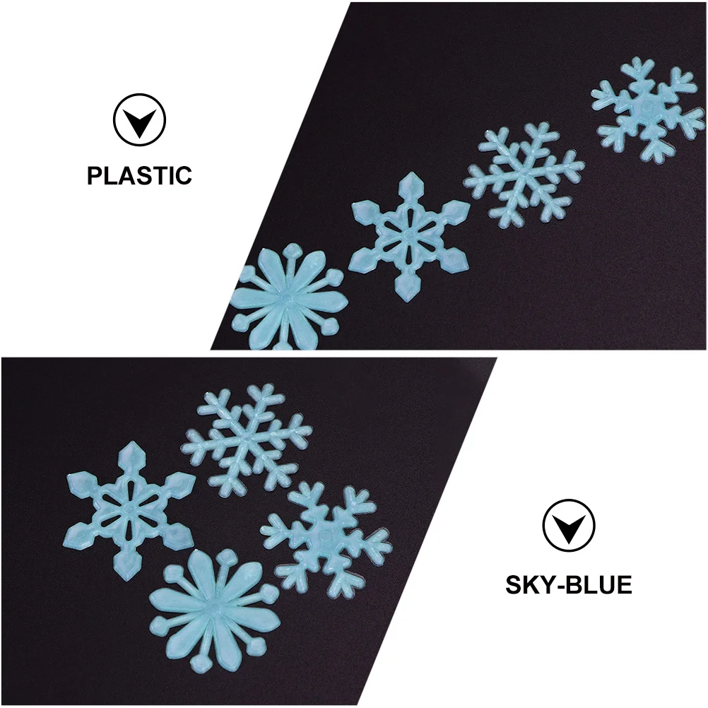 

300Pcs Glow in The Dark Snowflake Stickers Adhesive Luminous Christmas Wall Decoration Window Clings Decals Luminous Snowflake