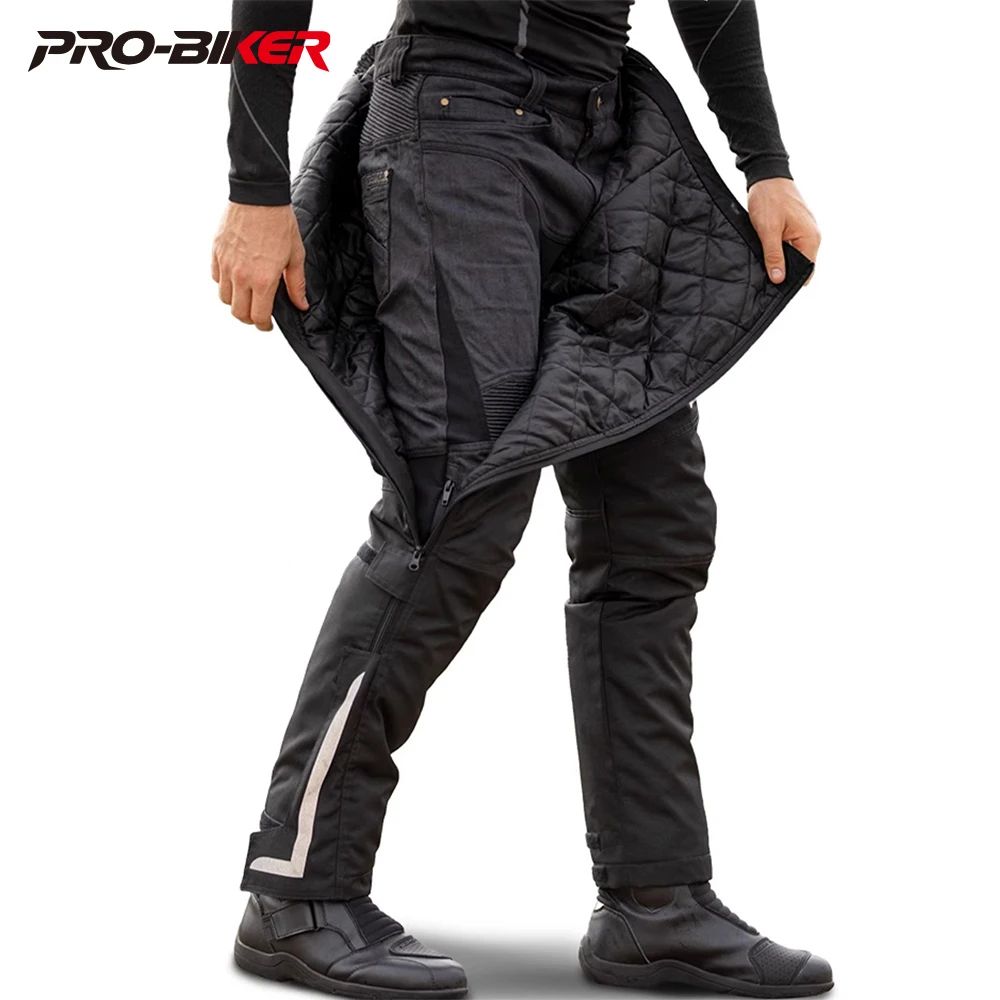 

Men's Motorcycle Pants Quick Wear Off Men Motocross Pants Warm Lining Windproof Motorcycle Riding Pants Anti-fall Wear-Resistant