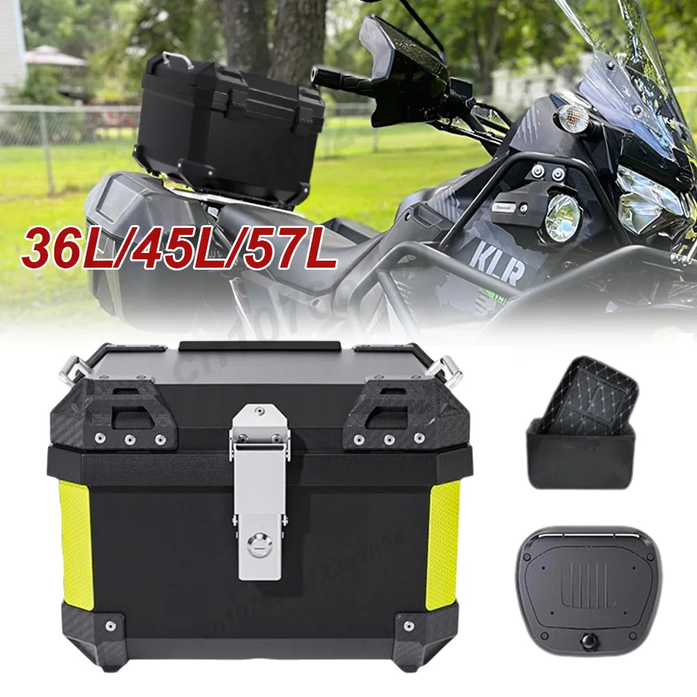 45/57L Motorcycle Helmet Box Trunk Top Case Luggage Storage Box Motorcycle Rear Luggage Top Case Reflective Box With Inner Pad