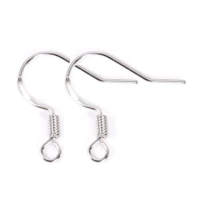 50pcs 925 Silver Plated Earrings Hooks Hypoallergenic Anti Allergy Earring Clasps Lot For Diy Jewelry Making Supplies