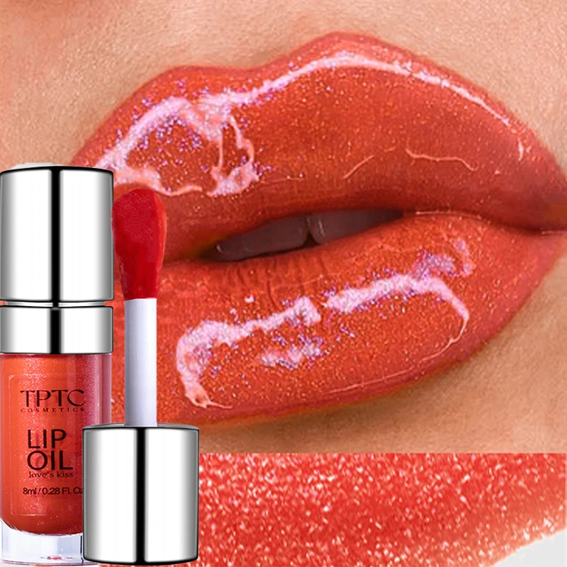 Aceite nutritivo para labios con acabado brillante y un toque de color, bálsamo labial hidratante, brillo de labios de vidrio, lápiz labial antiadherente