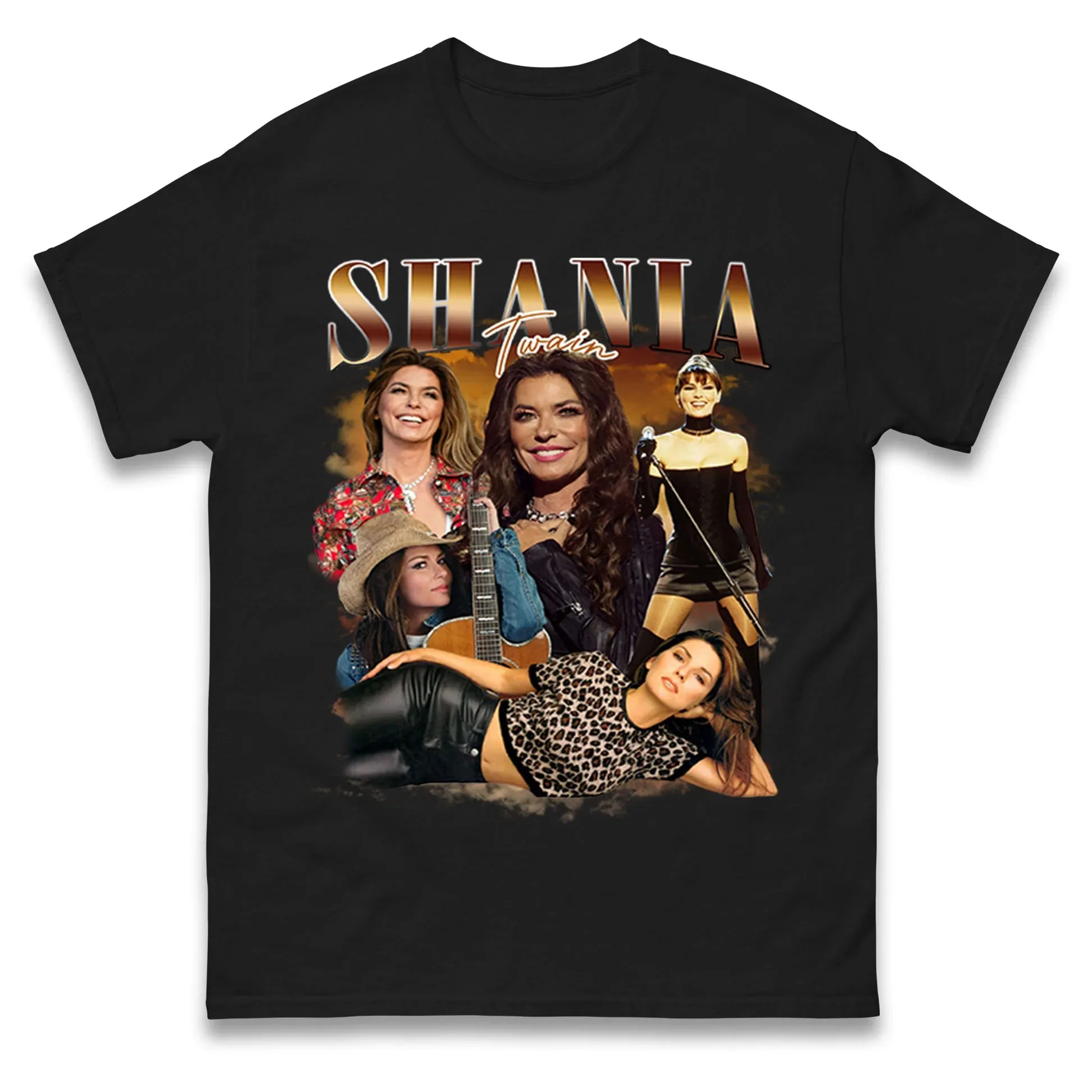 

Shania Twain T-Shirt Men Women Round Neck Short Sleeve Cotton Tees Retro Hip Hop Y2k T-shirt Summer Tops Men's Clothing