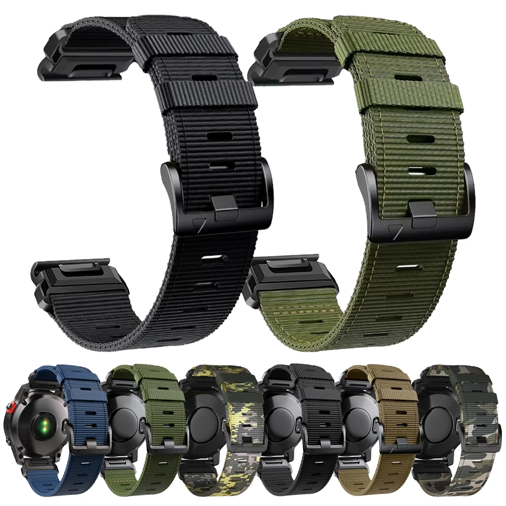 22 mm 26 mm Nylon-Schnellverschlussarmband für Garmin Watch Instinct 2X Tactix 8 Enduro 3 Armband Forerunner 970 965 S62 Ersatzband