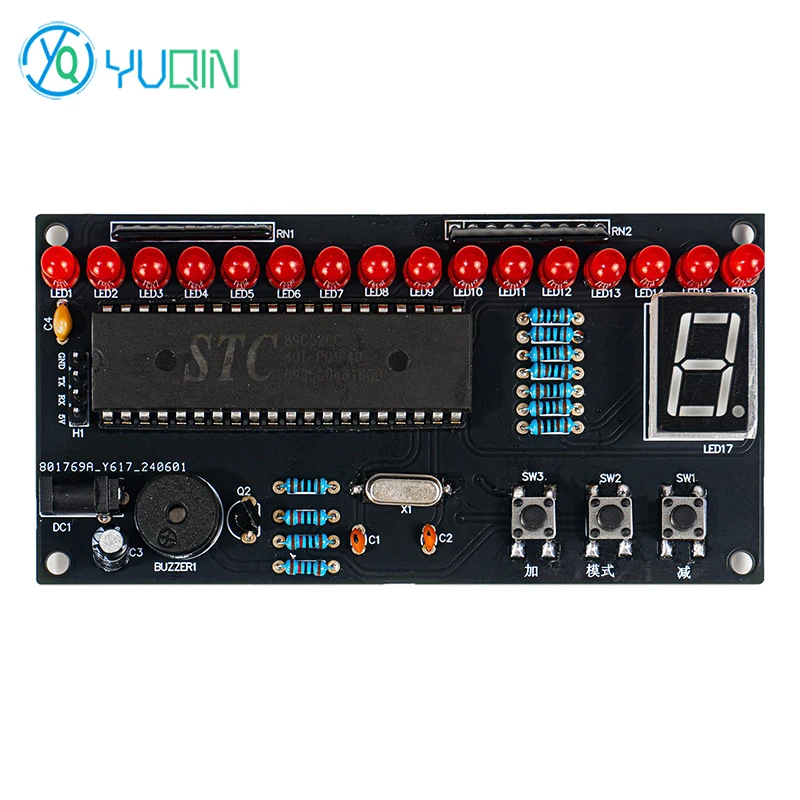 Electronic DIY Adjustable Speed Music Flowing Light Kit Microcontroller Welding Exercise Teaching and Training Loose Parts