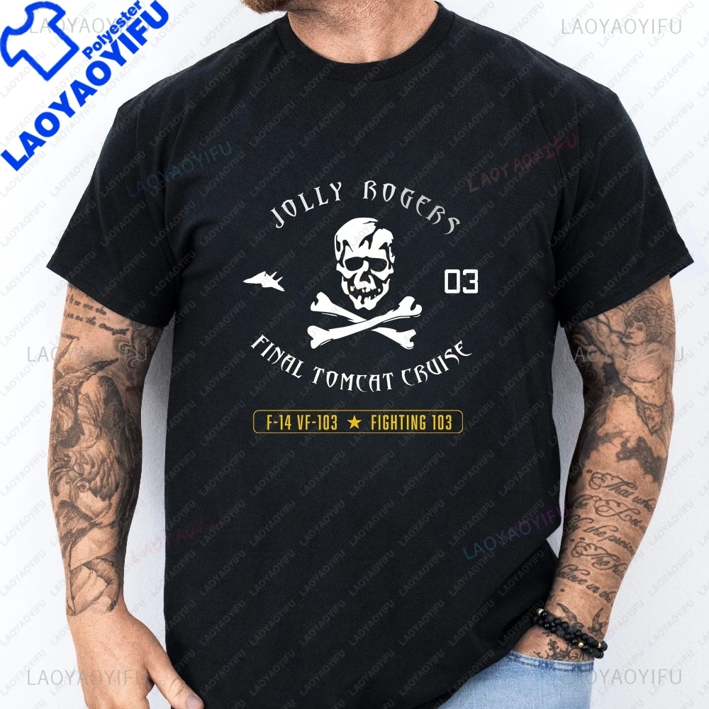 

NAVY Jolly Roger F-14 Squaron Trendy Short-Sleeved Men's and Women's Universal Shirt Pattern Fashion Hip-Hop Y2kt T-shirt