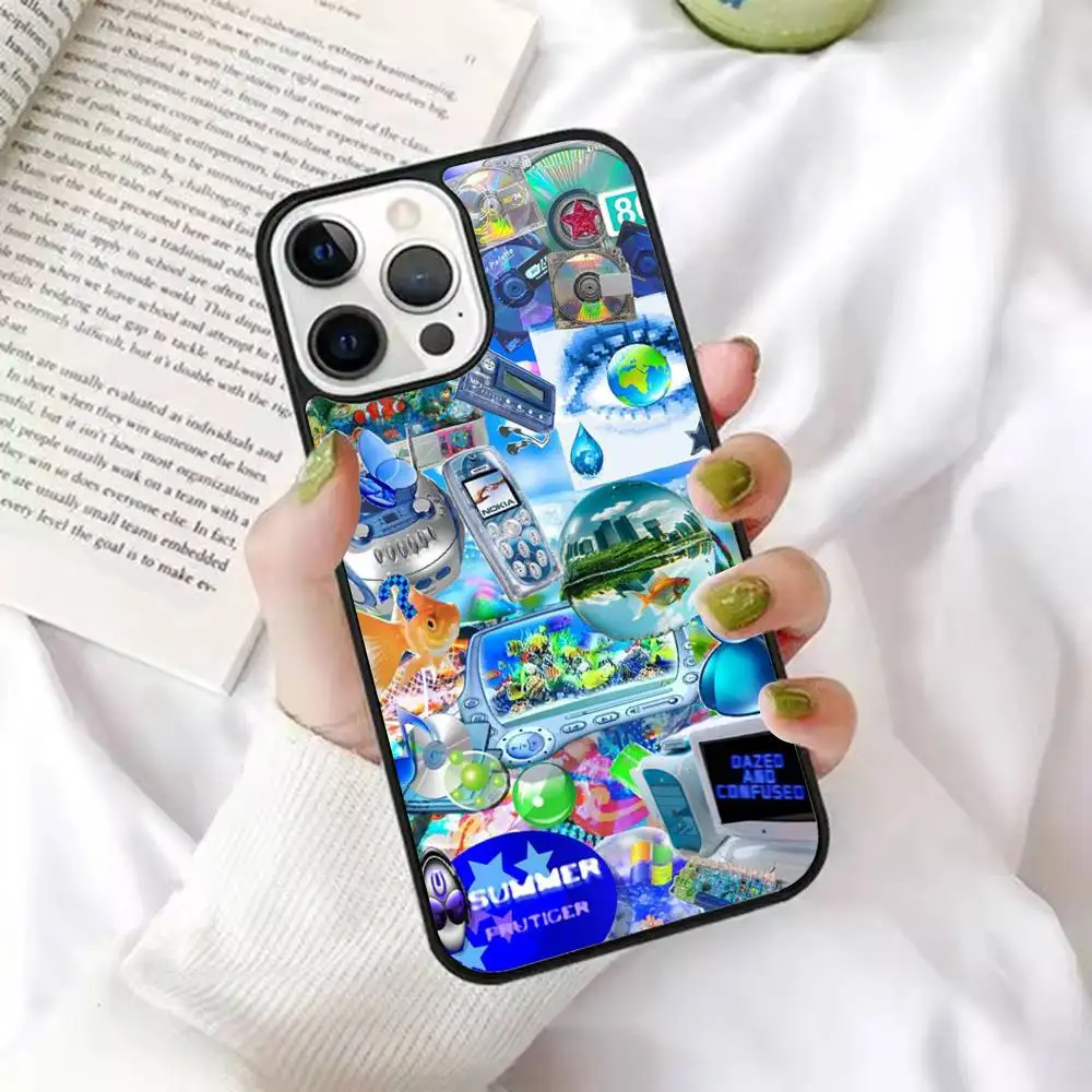 1 funda de teléfono Frutiger Aero magnética fuerte para IPhone17 16 15 14 13 Pro Max 11 12 Mini