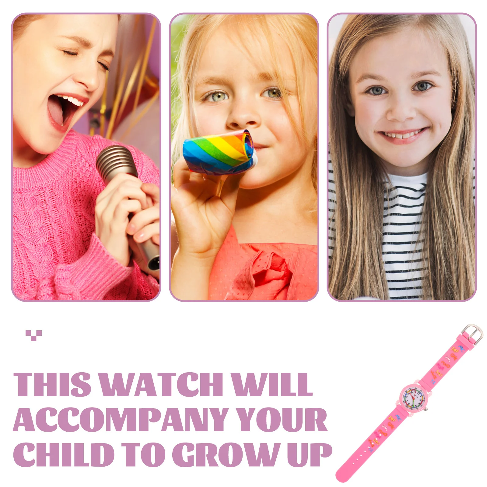 ساعة كرتونية ثلاثية الأبعاد للأطفال، ساعة تعلم وقت السبائك للأطفال الصغار، تصميم لطيف، لمسة نهائية ناعمة لامعة للأولاد والبنات