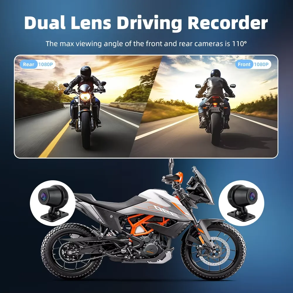 Quick Release 6.25" Motorcycle Navigator Touch Screen Carplay Android Auto Dual Lens Dashcam Dvr Waterproof Tpms Anti-thief view 3