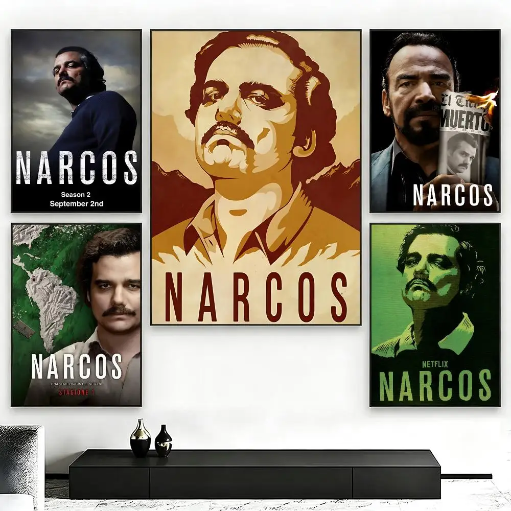 series Narcos Poster Poster Nordic HD Self-Adhesive Wall Sticker Home Café Bedroom Living Room Art Decor Gift