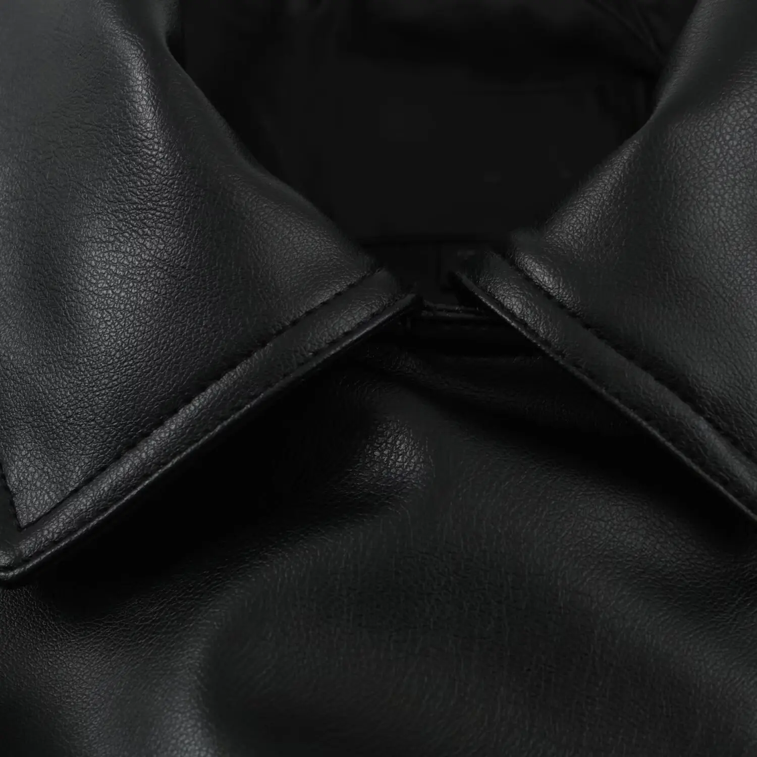 Women Leather Effect Jacket with Belt Lapel Collar Zip Up Long Sleeve Slim Fit Elegant Coat Autumn Winter Outerwear Fashion