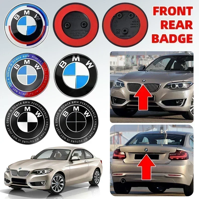 1 قطعة 82 مللي متر ABS 2 3 حفرة سيارة بونيه هود الجبهة الخلفية الجذع شارة شعار شعار ملصق لسيارات BMW E46 E28 E60 G20 G03 G05 F10 E93
