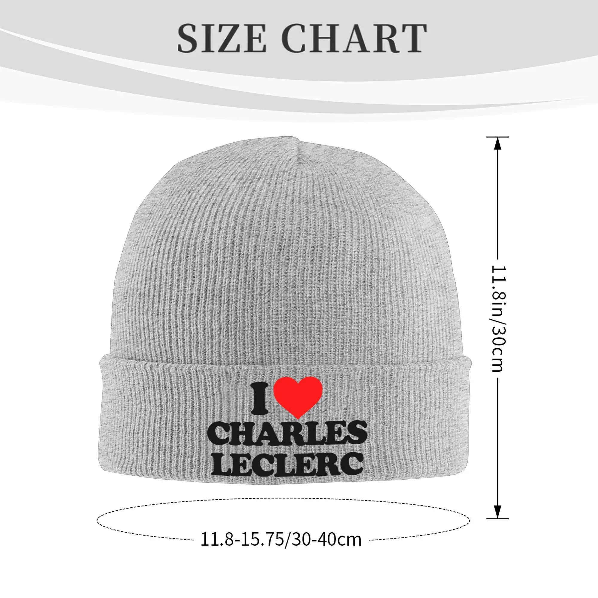 Custom I love Charles Leclerc Skullies Beanies Caps Hip Hop Winter Warm Men Women Knitting Hats Adult Unisex  Bonnet Hat