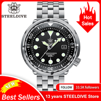 Steeldive SD1975  New Arrival 2021 Blue Hole Rubber Band Stainless Steel 316L Big Size Men Watch Automatic Tuna Can Diver Watch