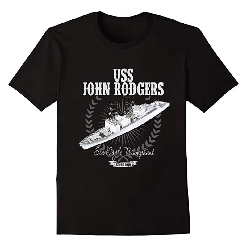 Summer Cotton Short Sleeve O-Neck Mens T Shirt New Spruance Class Destroyer USS John Rodgers DD-983 T-Shirt heavyweight fashion