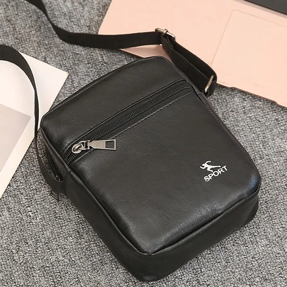PU Leather Crossbody Messenger Bag For Men Office Worker Sling Shoulder Bags Travel Black Brown Khaki Handbags Crossbody Bag