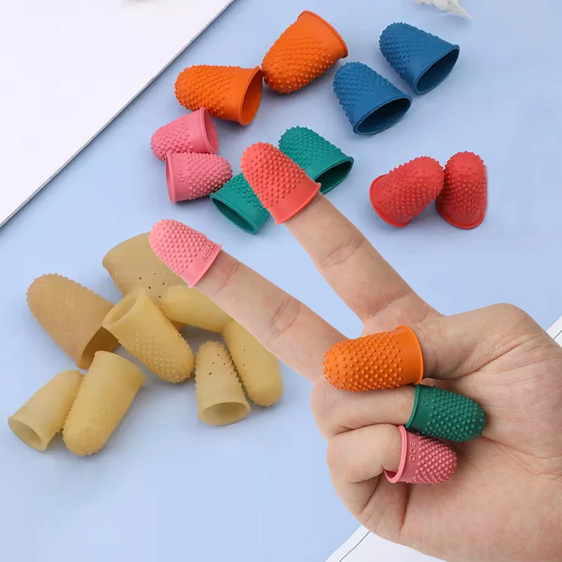 MIUSIE 10Pcs Silicone Finger-cot Fingertips Protector Anti-cut Sewing Tool Accessories Heat Resistant Finger Sleeves