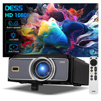 Dess Projector 4k Full HD 1080P Home Theater Projector Android with 1000ANSI BT5.0 Wifi Throw 400 Inch Built-in Video Projector