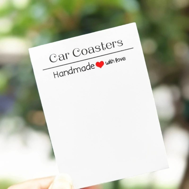 100 Pcs Car Coasters Display Cards Blank Divider Card with Packaging Bags