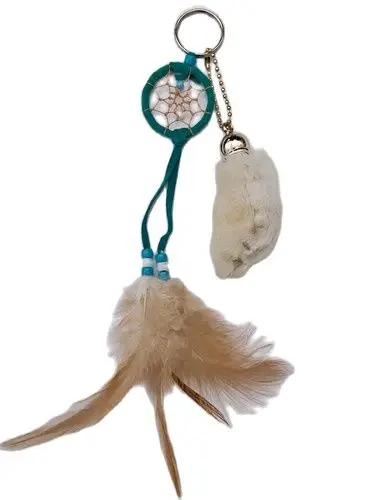 Free shipping lucky dream cather lucky charm amulet tailsman lucky rabbit foot key chain