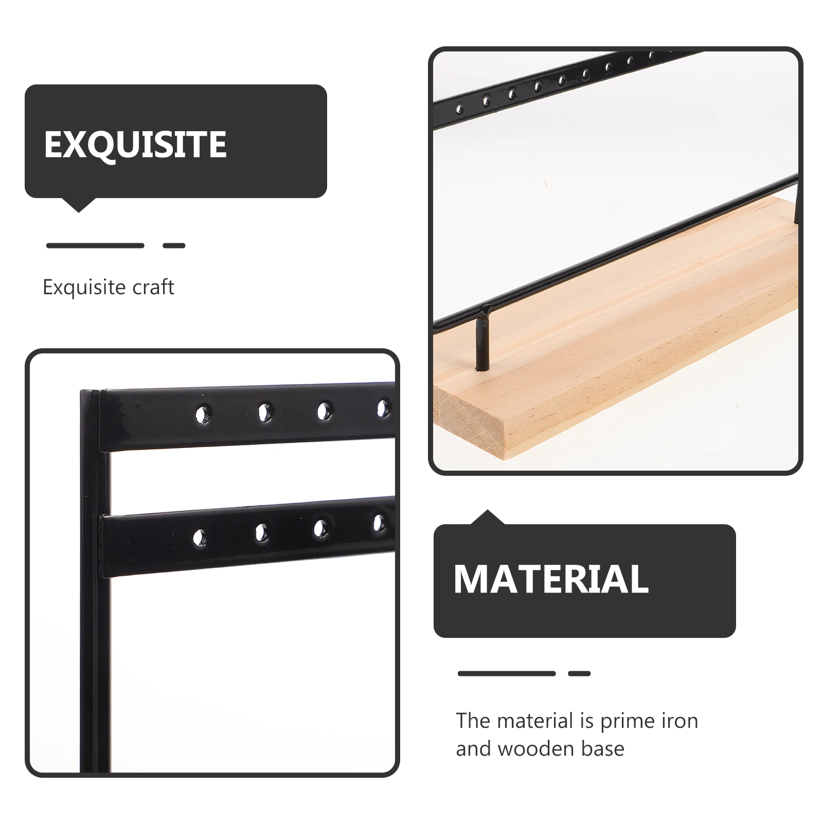 

Earring Display Stand Dangle Jewelry Organizer Earrings Holder Holders Necklace Hanger Wood