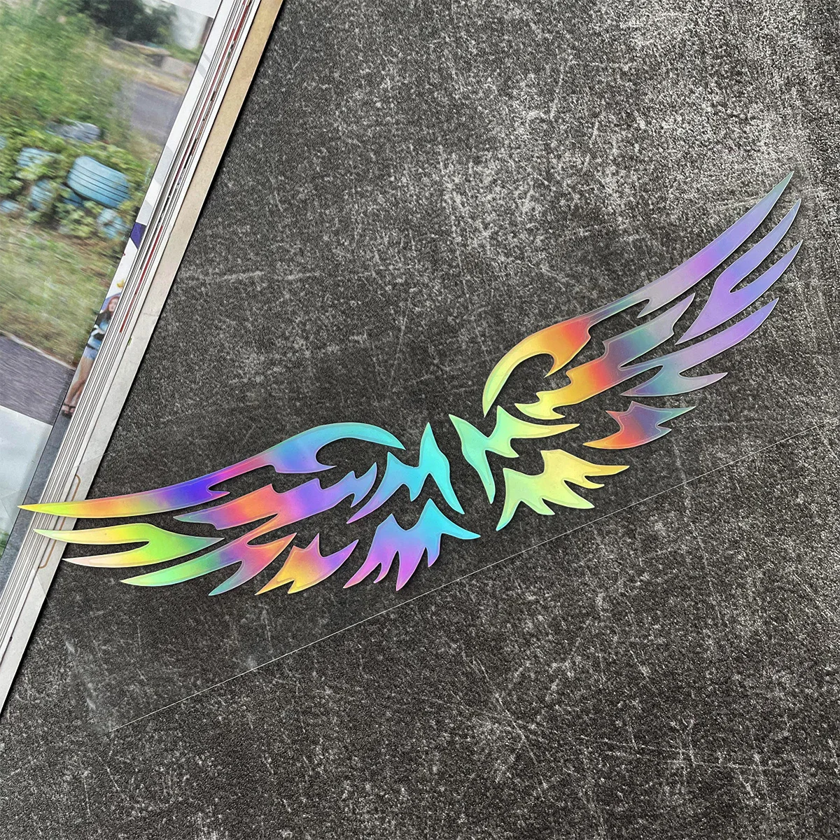 DIY Angel Wings Reflective Car Stickers Decor Moto Helmet Motorcycle Auto Body Windshield Fuel Tank Decals Accessories
