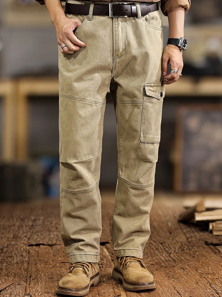 

American Retro Outdoor Work Pants Men's Spring New Loose Straight Casual Long Trousers Comfortable Cotton Youth Leisure Sle