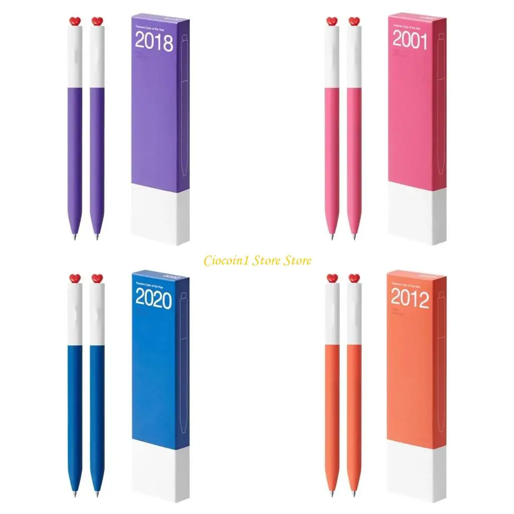 

A3PC 2 Pcs First Love Heart Black Pen Gel Pen 0.5mm Neutral Pen Rotary Pen Gel Pen Stationery Pen for Writing