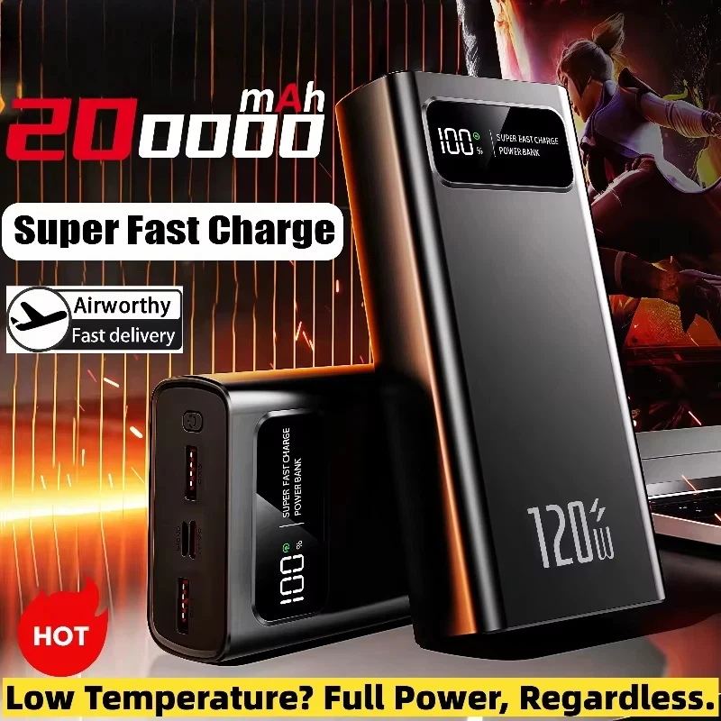 ONEPLUS 200000mAh قوة البنك 120 واط شحن سريع للغاية بطارية عالية السعة شاشة ديجيتال قوة البنك آيفون سامسونج هواوي #2