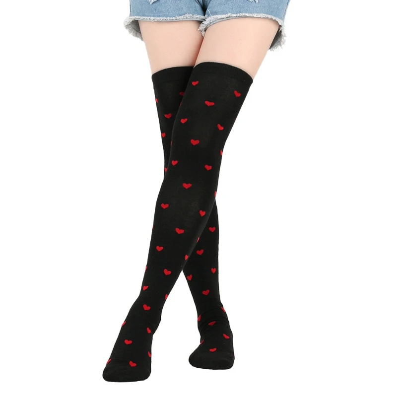 

New autumn and winter long stockings - party style knee-length heart-shaped stockings - Christmas gift stockings