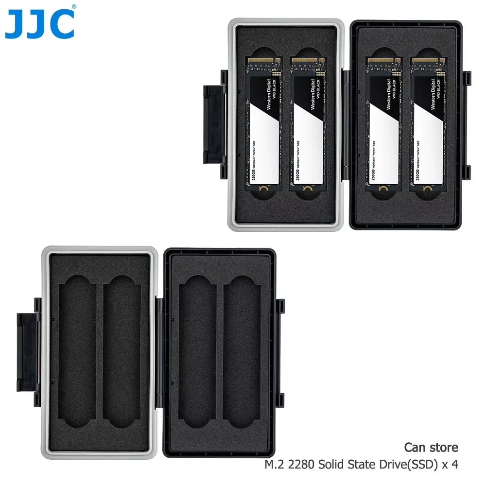 JJC 4 Slots M.2 2280 SSD Protector Case Storage Holder for PC Desktop Laptop M.2 2280 Internal Solid State Drive Anti-Shock Case