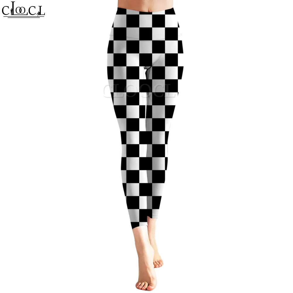 CLOOCL Broek Dameslegging Diamond Lattice Print Trendy Casual Broek Outdoor Jogging Gym Fitness Legging Yogabroek