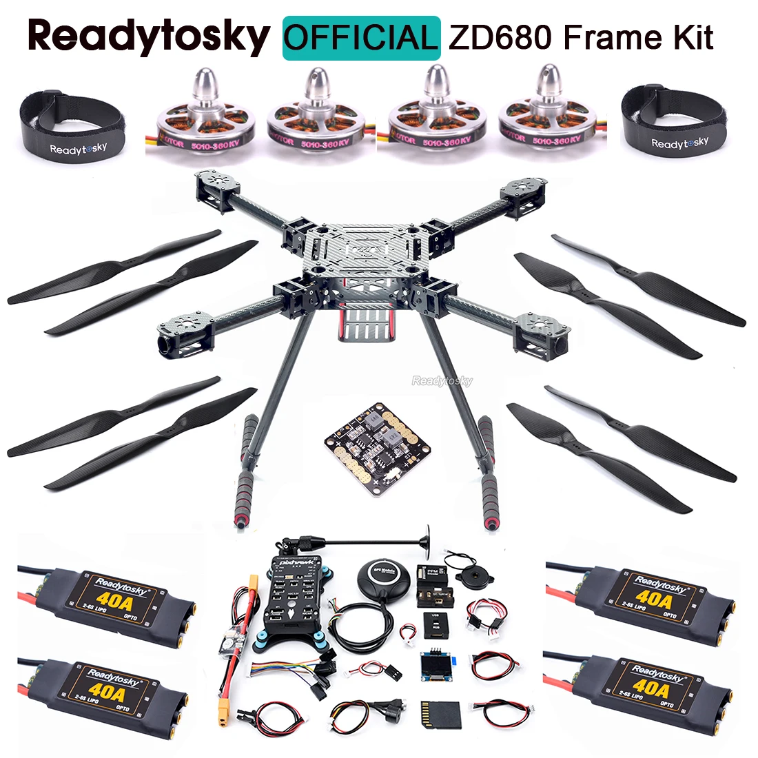 

Upgrade ZD680 680mm Carbon Fiber Quadcopter Pixhawk 2.4.8 Flight Control M8N 8N GPS 5010 360KV Motor 40A ESC 1555 Prop Combo Set