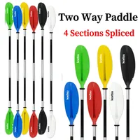 4 Sections Two Way Paddle Adjustable Double-Head Surfpaddle Aluminium Alloy Floating Kayak Paddle for Outdoor Water Sports