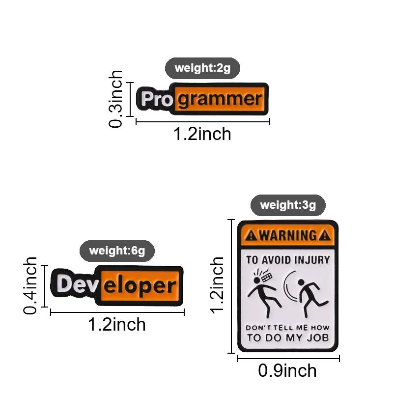 Funny Programmer Developer Badge, Warning Slogan Enamel Pin, Fashion Clothes Backpacks Accessory, Gift for Tech Lovers