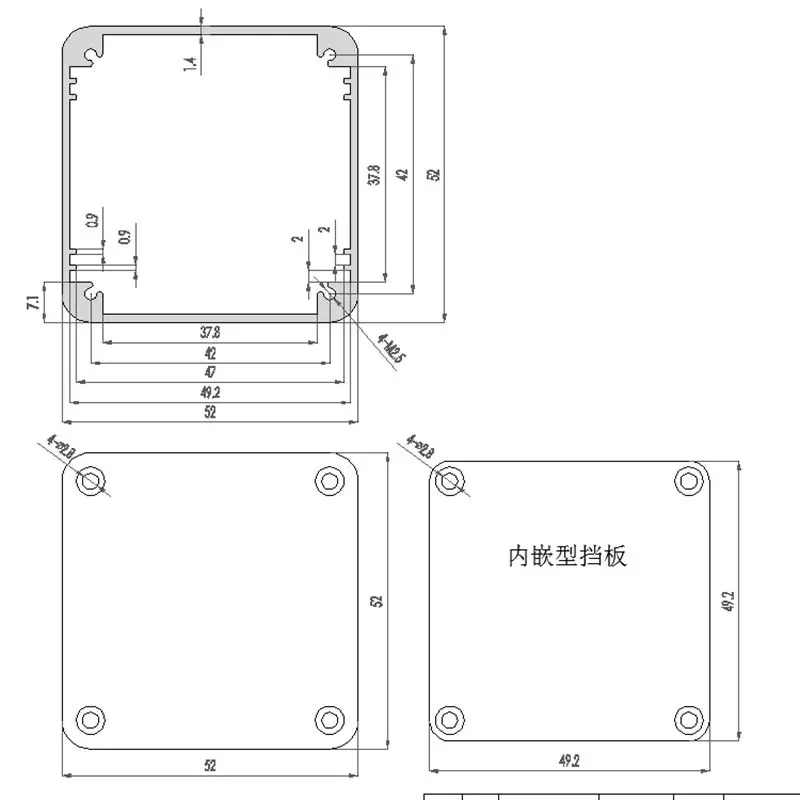 80x52x52mm czarny srebrny aluminiowa obudowa przypadku PCB DIY Instrument elektroniczny przypadku baterii
