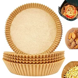 50/100pcs Air Fryer Papers, Non-Stick Round Disposable Liner, Baking Paper Oil Proof, Food Grade Parchment, Used For Baking, Ste